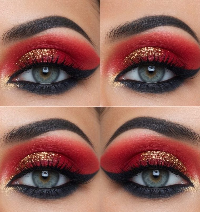 38 Red Eye Makeup Ideas To Spice Up Your Style