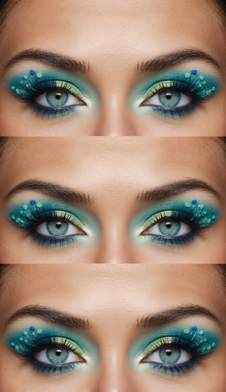A colorful coral reef with vibrant aqua tones and marine life