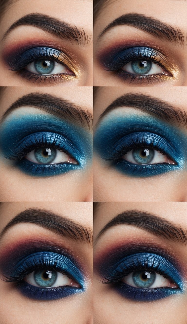 A sapphire night sky filled with colorful, smokey eye makeup ideas