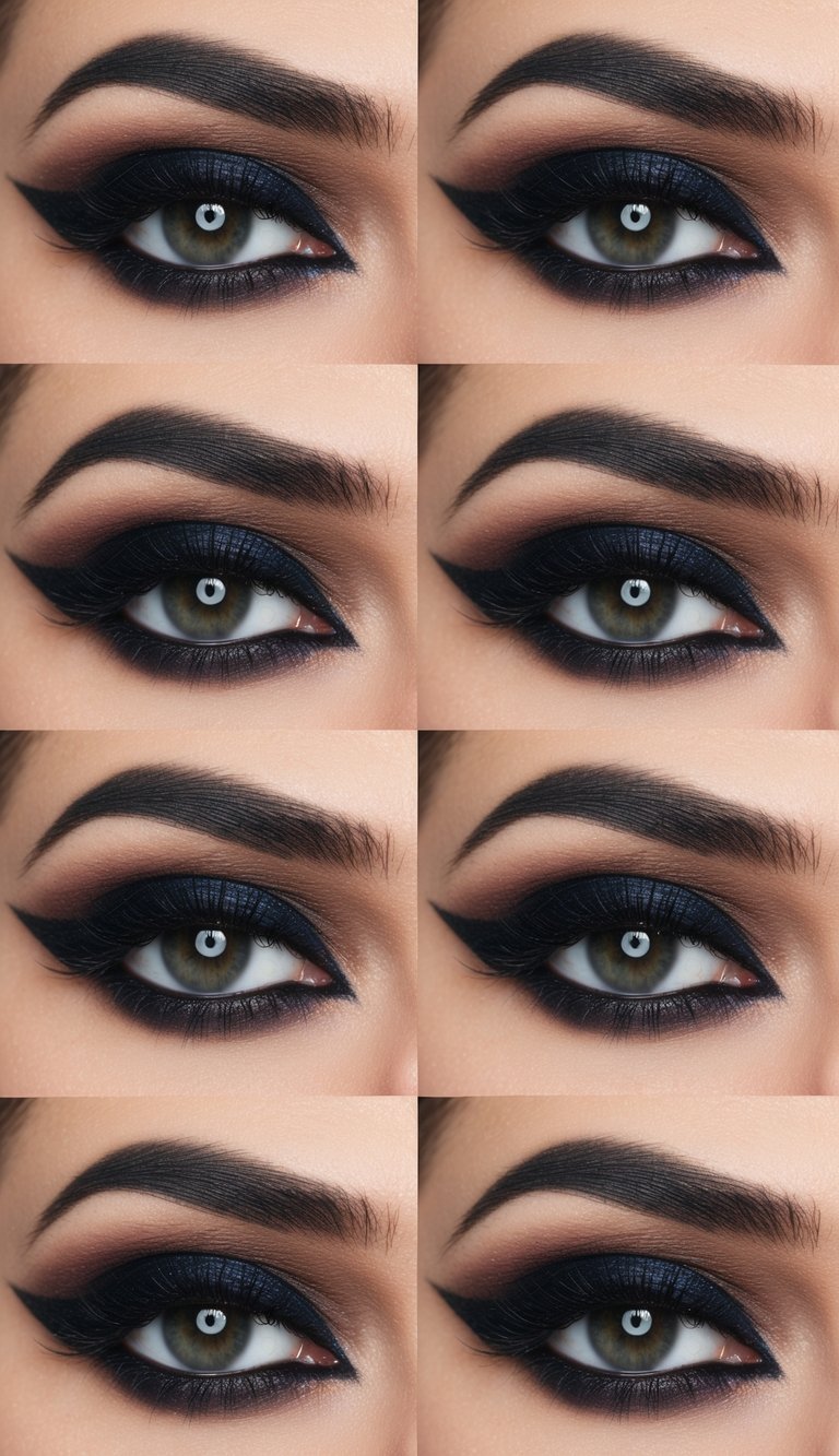A punk rock smudged eye makeup look with bold and dramatic dark shadows