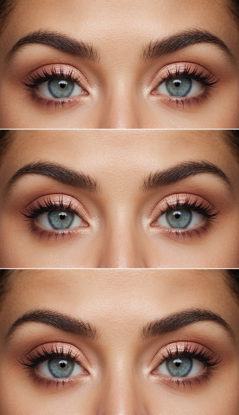A bohemian-inspired makeup scene with soft blush tones and natural elements