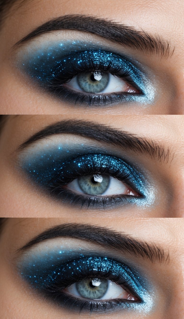 A serene night sky with shimmering galaxies and a glowing moon casting a soft, ethereal light over the landscape