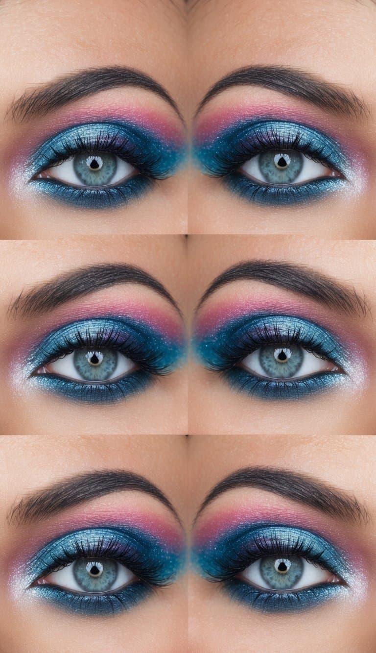 A cosmic backdrop with swirling shades of pink and blue