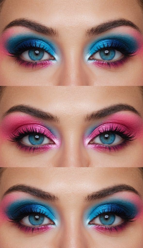 17 Pink and Blue Eye Makeup Ideas: Creative Two-Tone Looks