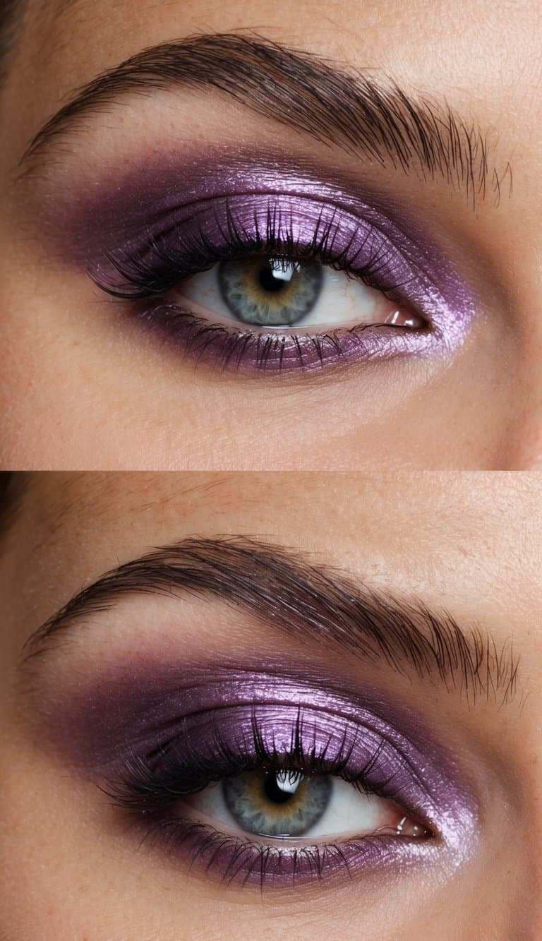 A metallic lilac flourish against a dark purple backdrop