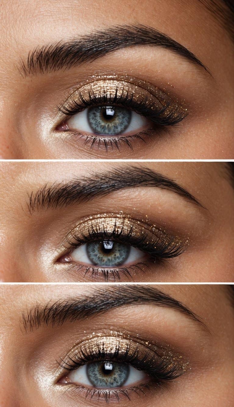 Elegant eye with subtle glitter, radiating a refined and sophisticated glow