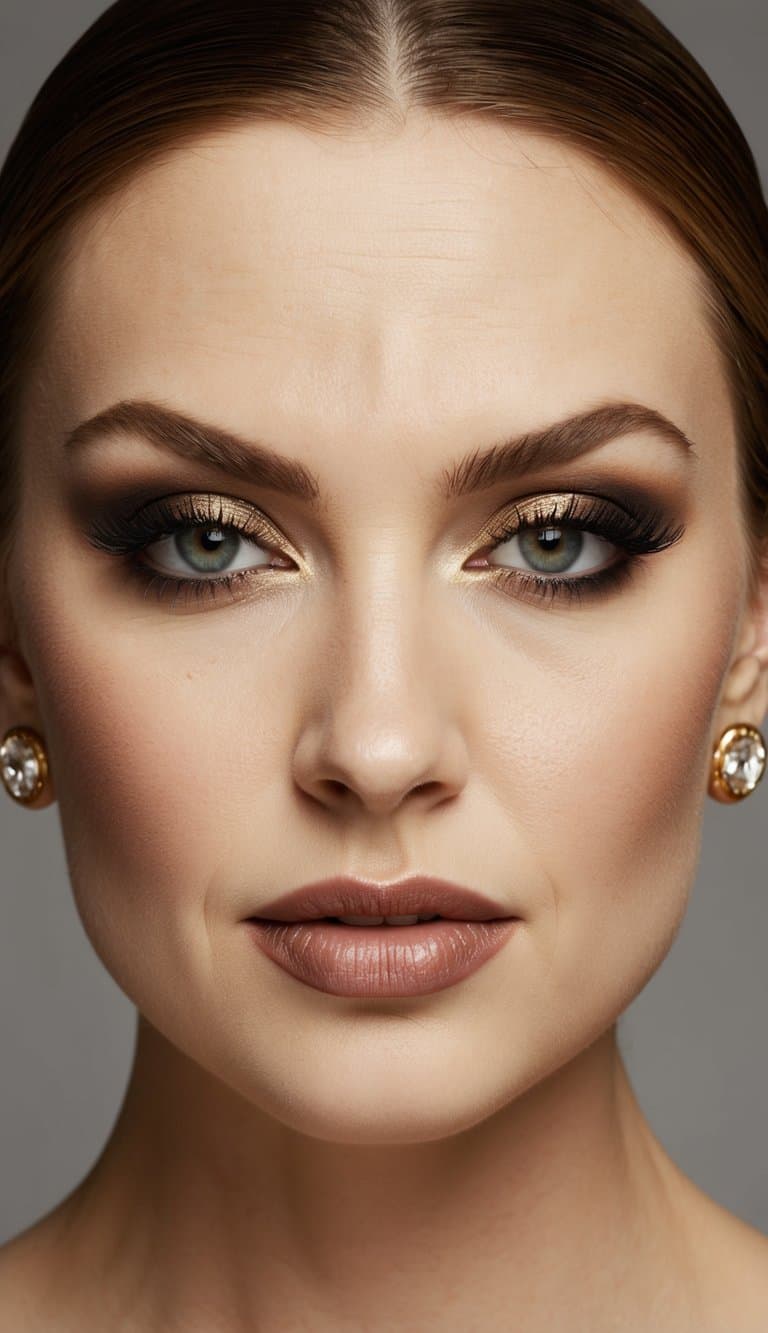 Bette Davis' intense gaze with vintage-inspired eye makeup