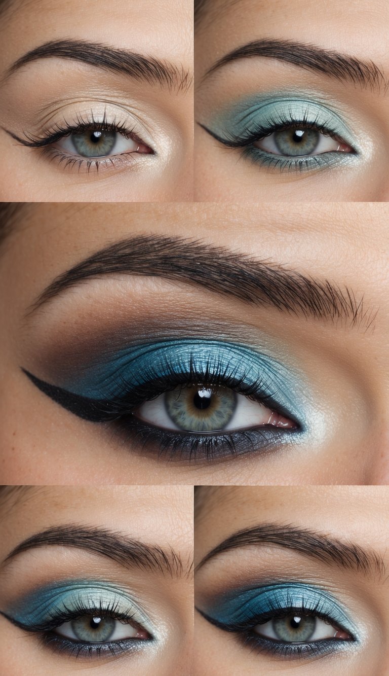 A gradual transition from light to intense colors in a cut crease eye makeup look