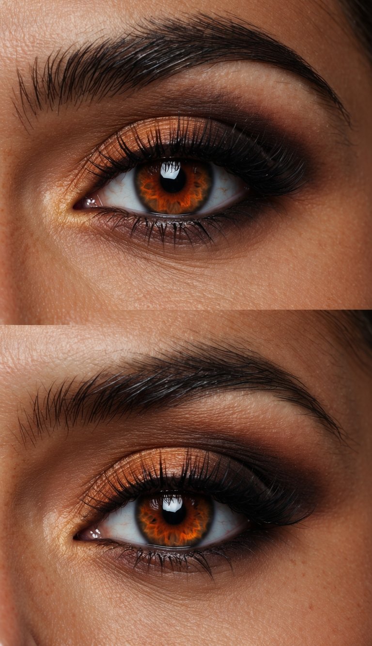 A smoky sunset with burnt orange hues casting dramatic shadows
