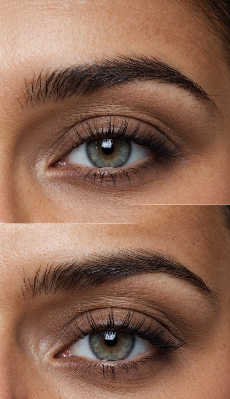 A close-up of a soft matte walnut shade eye makeup look, conveying elegance and simplicity for everyday wear