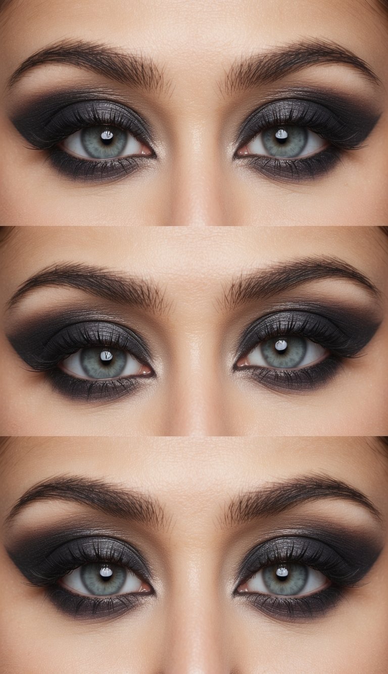 Matte eyeshadows applied to outer corners for lifted effect