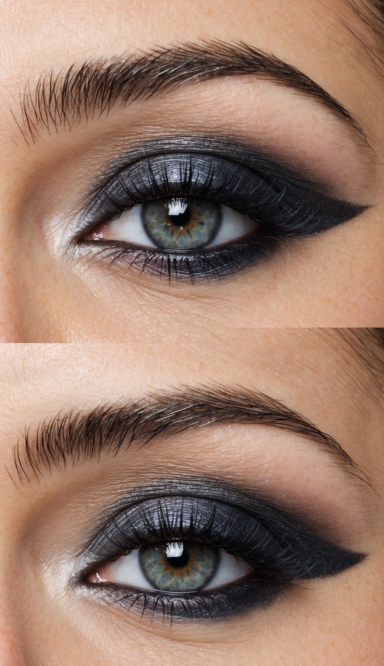 Eyeshadow applied above the eyelid crease for definition