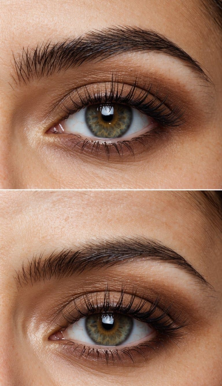 A close-up of almond-shaped eye makeup in earthy tones, highlighting the natural beauty of the classic eye shape