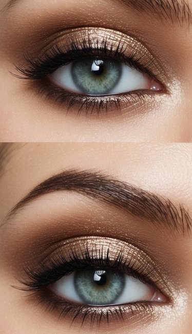 A close-up of a glossy eyelid with a wet look, surrounded by cute and playful eye makeup ideas