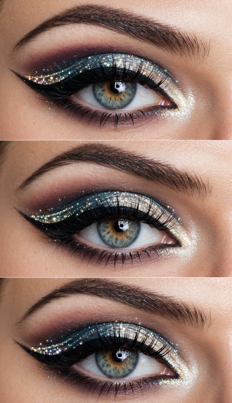 A shimmering fairy eye with delicate swirls and sparkles