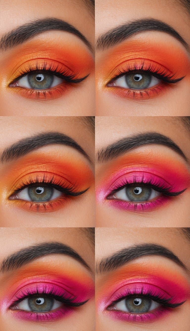 Vibrant sunset gradient with bold orange and pink hues