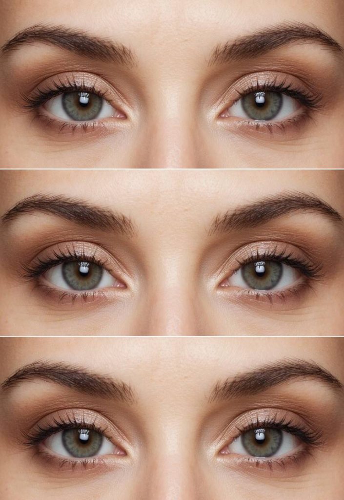 Warm beige shimmer on the eyelid with subtle brown shading, reflecting a wearable everyday option from beginners eye makeup styles.